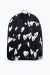 Unisex Black Siver Scribble Heart Crest Backpack