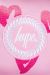 Unisex Pink Glitter Scribble Heart Crest Backpack
