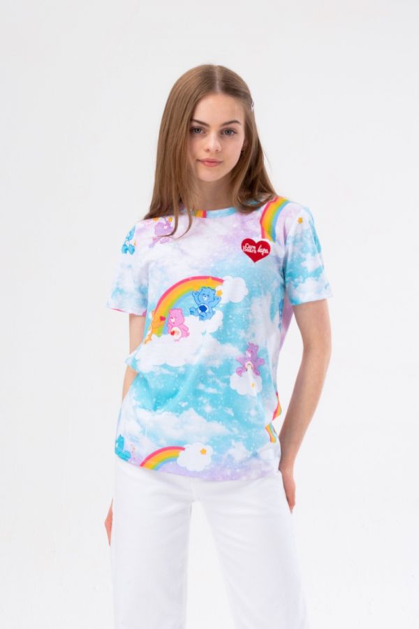 Hype X Carebears Multi Pastel Cloud Script T-Shirt