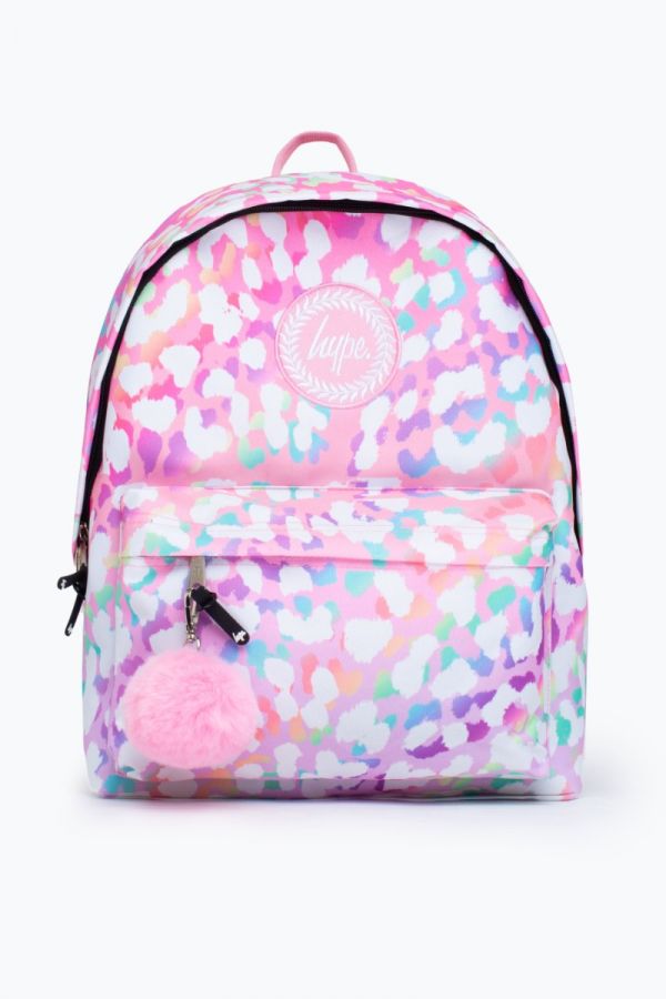 Unisex Rainbow Leopard Crest Backpack