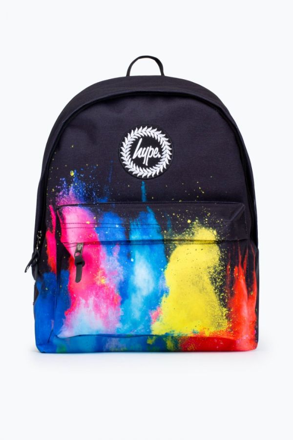 Unisex Black Multi Explosion Crest Backpack