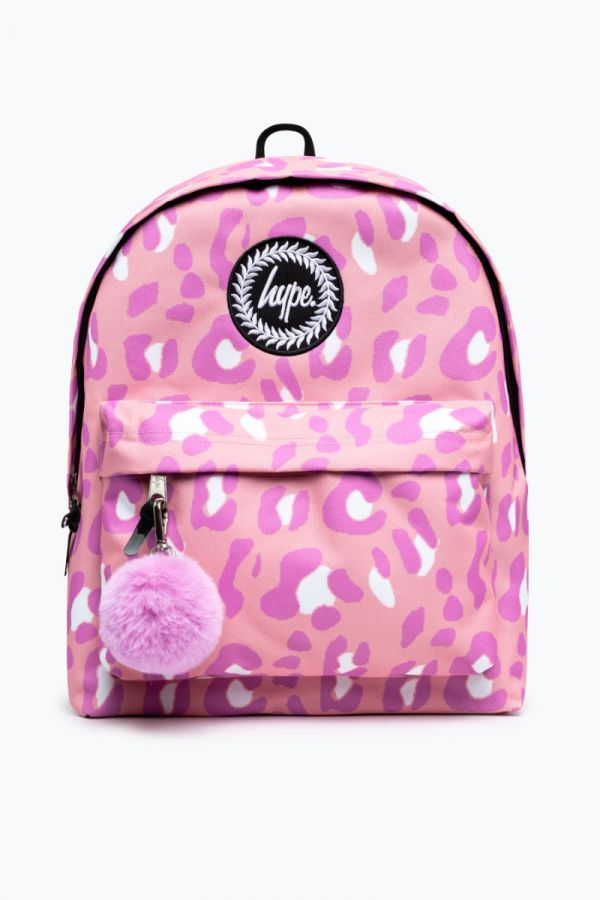 PINK TONE ON TONE LEOPARD CREST BACKPACK