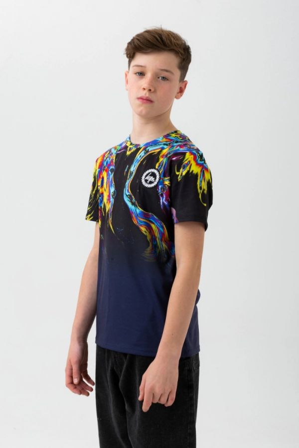 T-Shirt - Boys Navy Mable Fade Crest