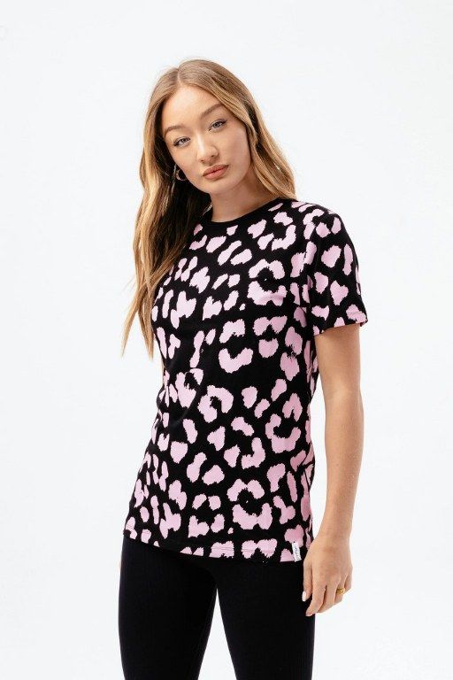 T-Shirt - Womens Black Leopard Blush Label