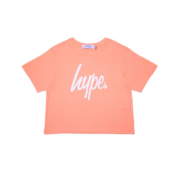 Hype Script Logo Crop Tee Pink