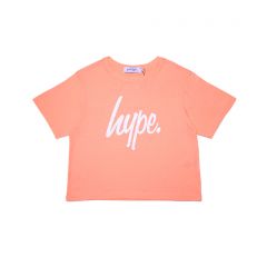 Hype Script Logo Crop Tee Pink