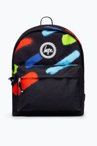 Unisex Black Spray Run Crest Backpack