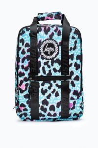 Backpack - Unisex Blue Ice Leopard Crest Boxy